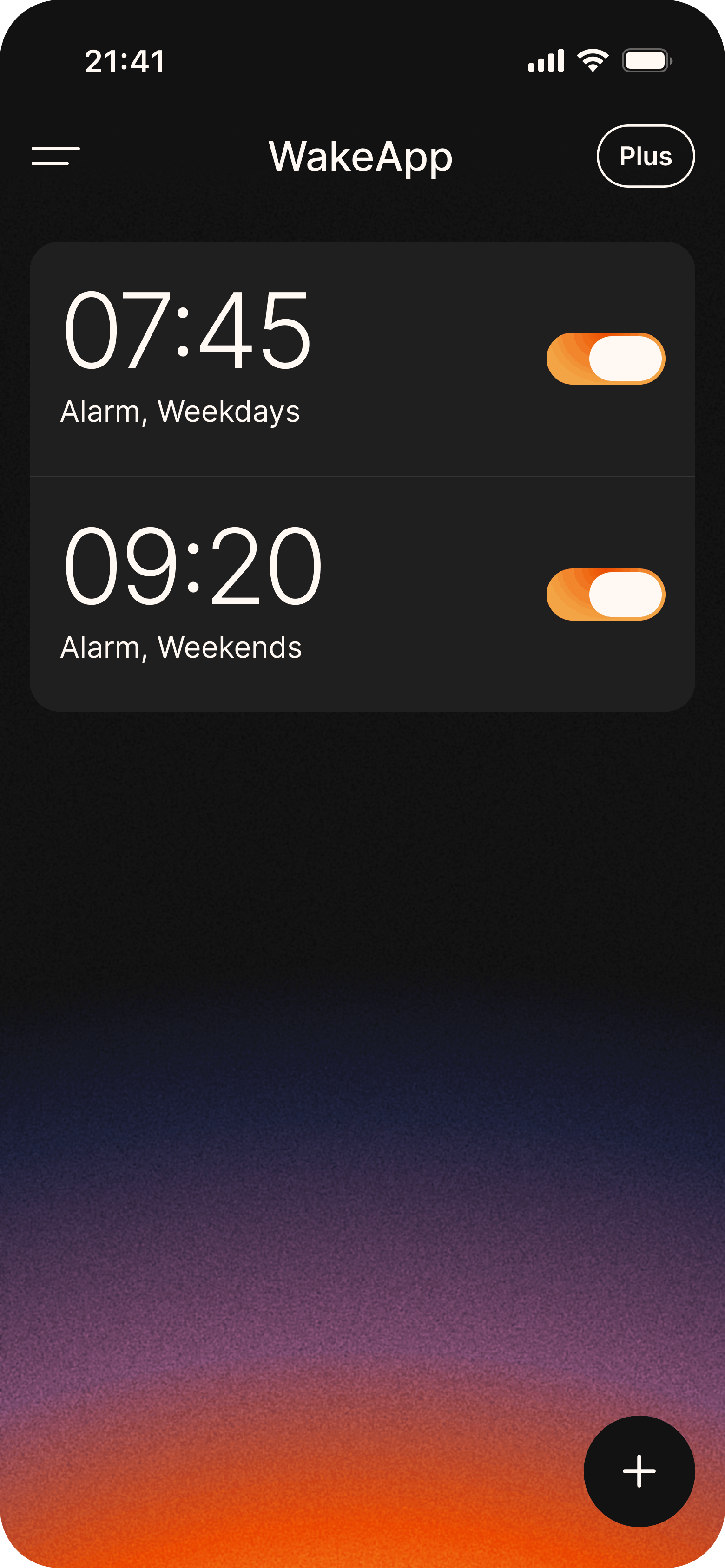 WakeApp alarms